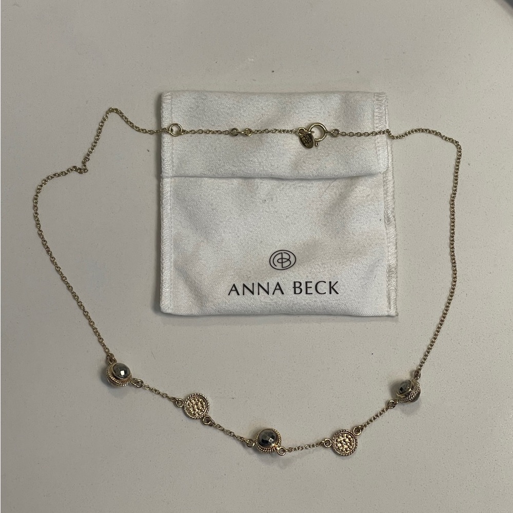 Elegant Anna Beck Gold Over Sterling Silver Station Necklace - Picture 2 of 7